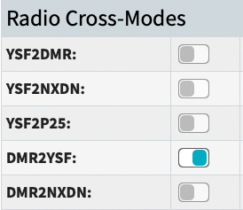 Toggle DMR2YSF Mode