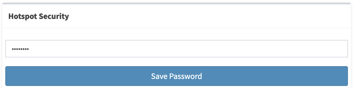 Create Hotspot Security password