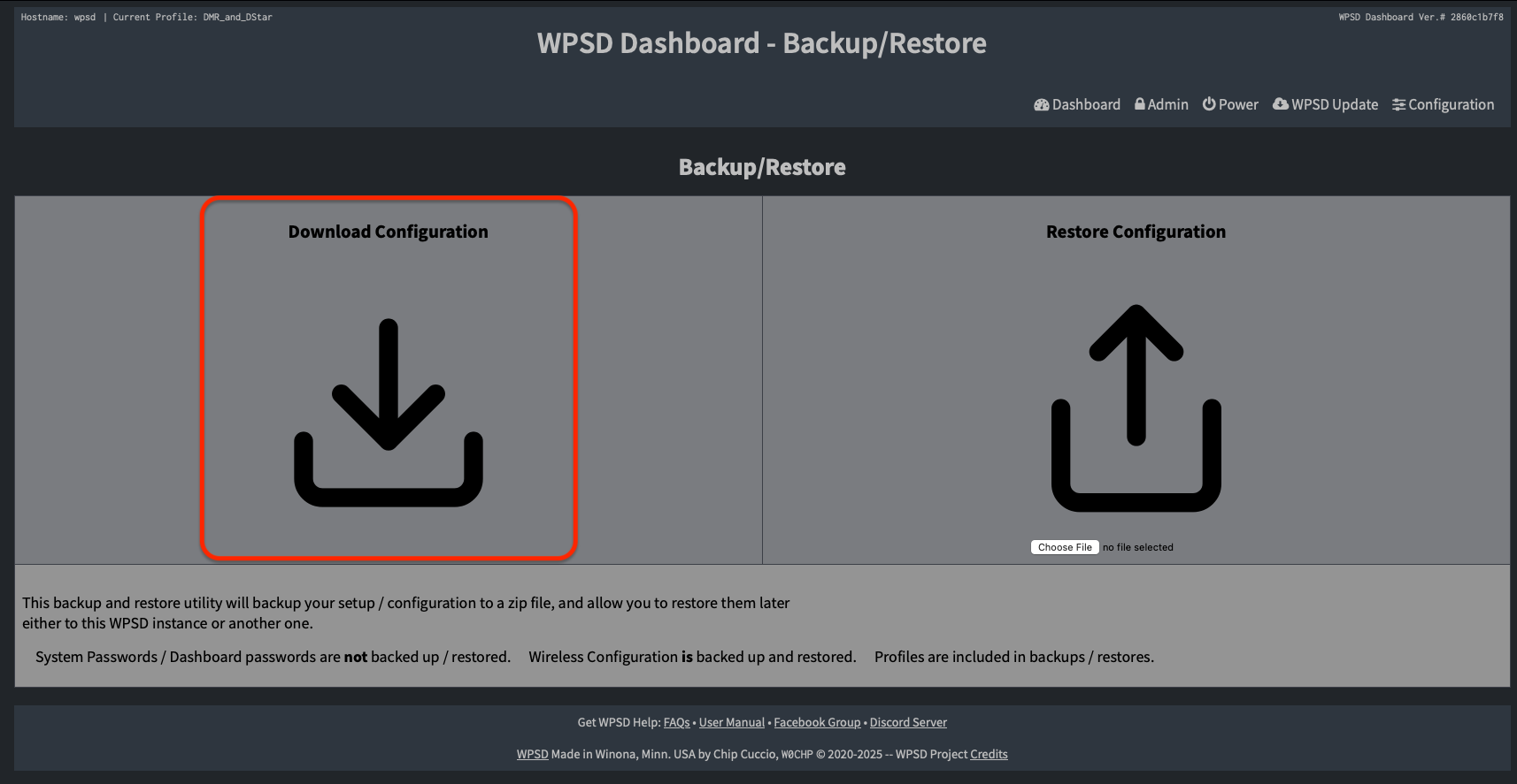 Backup/Restore - Download