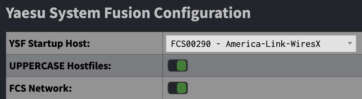 Configure YSF